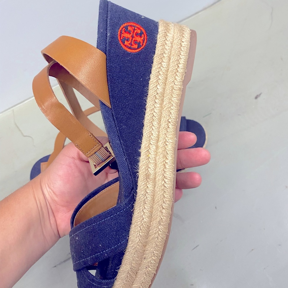 Tory Burch Navy Wedges